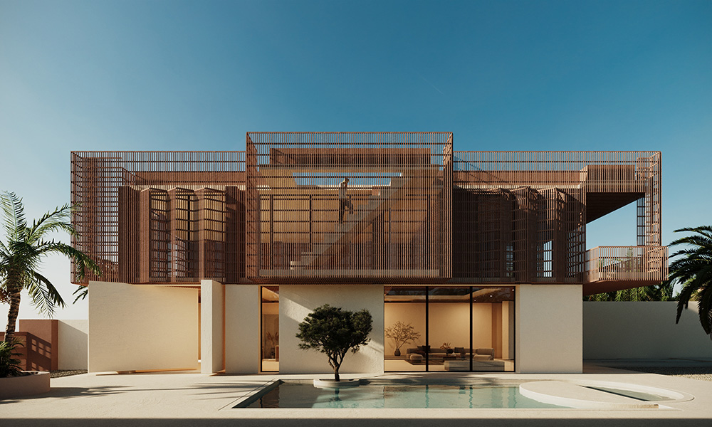 A Semi-Transparent Box Villa